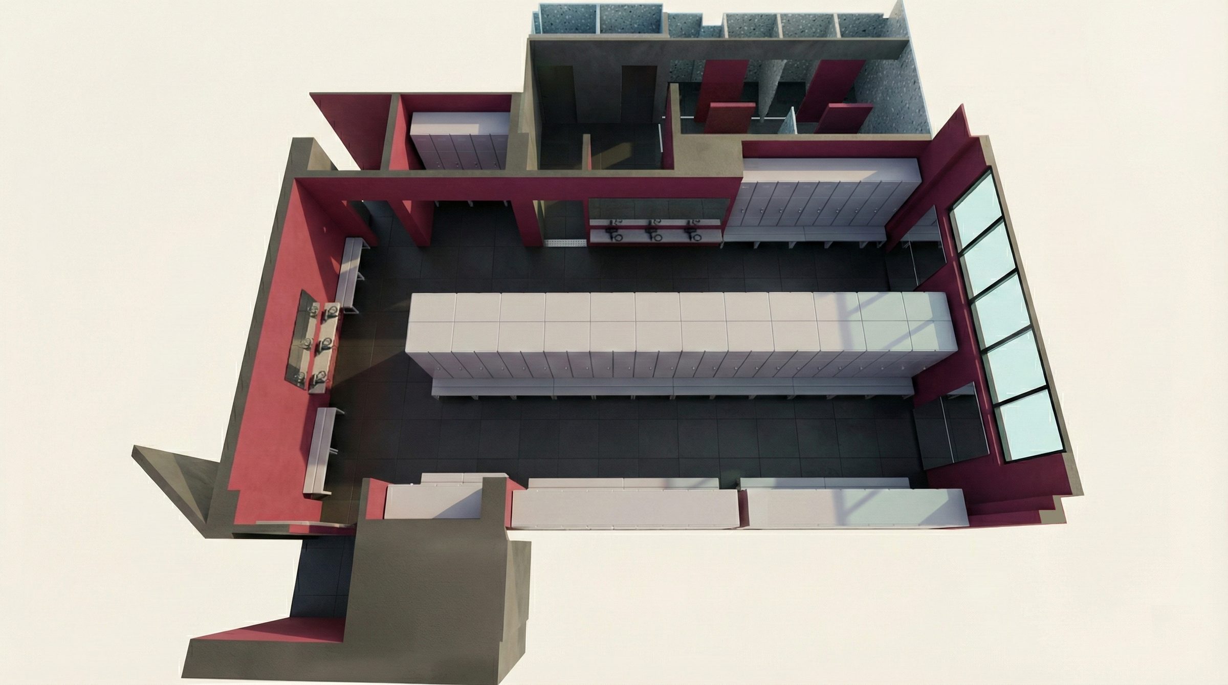 Planimetria 3D dei nuovi spogliatoi